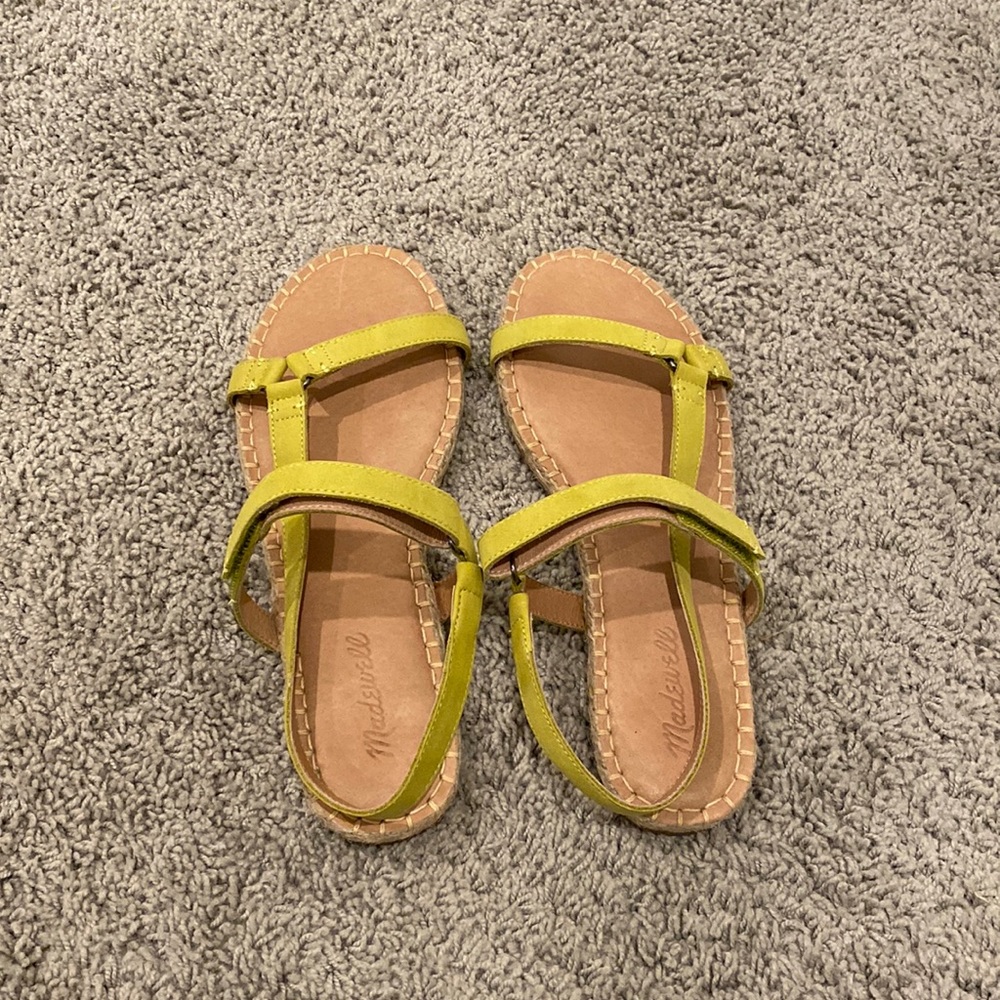 Brand new Madewell sandals in chartreuse